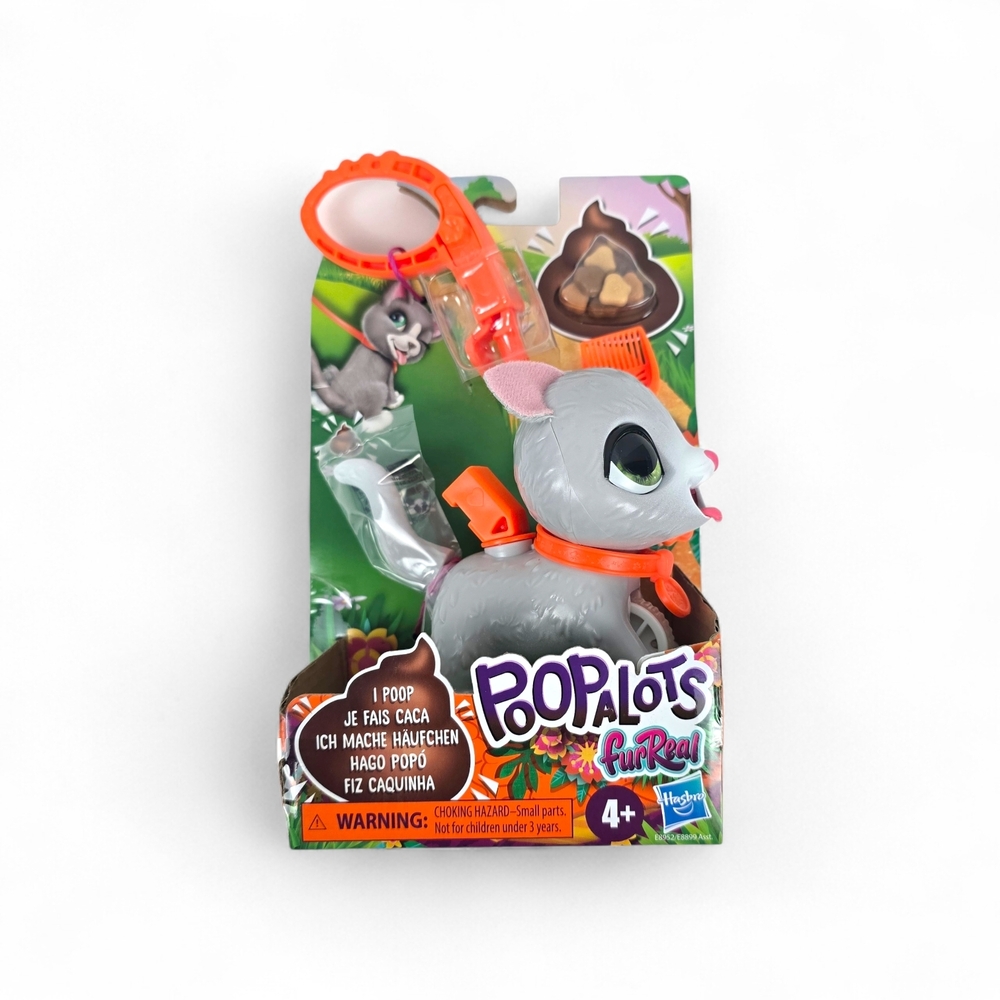 Hasbro FurReal Poopalots Lil' Wags Interactive Gray Kitten, Pet Toy,